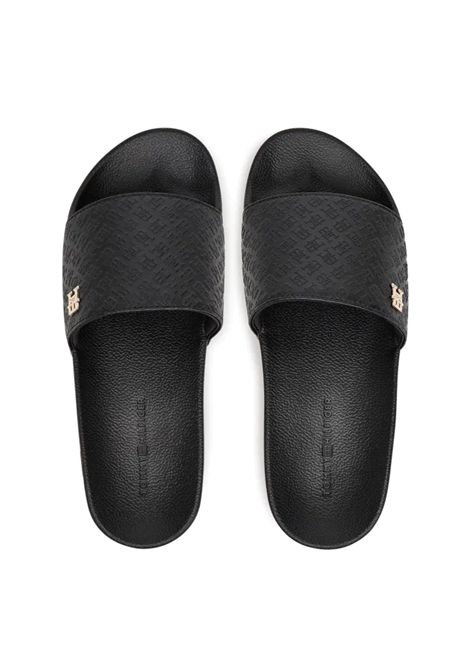 Ciabatte Tommy Hilfiger TH Monogram Nero Donna TOMMY HILFIGER | Ciabatte | FW0FW08525-BDS